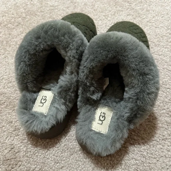 NWOT Ugg Disquette Felted Women Slippers Suede Forest Night - Picture 5 of 7
